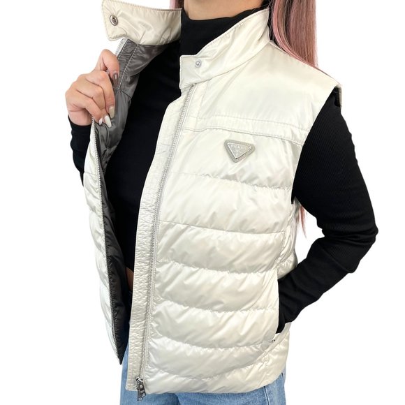 Prada Jackets & Blazers - PRADA Vintage Logo Sleeveless Puffer Vest